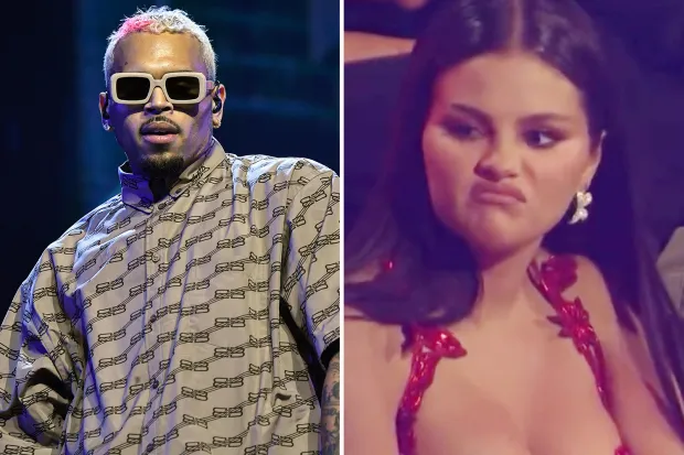 Selena Gomez y su reacción a la nominación de Chris Brown se hace viral