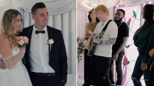 Ed Sheeran sorprende a pareja durante su boda en Las Vegas