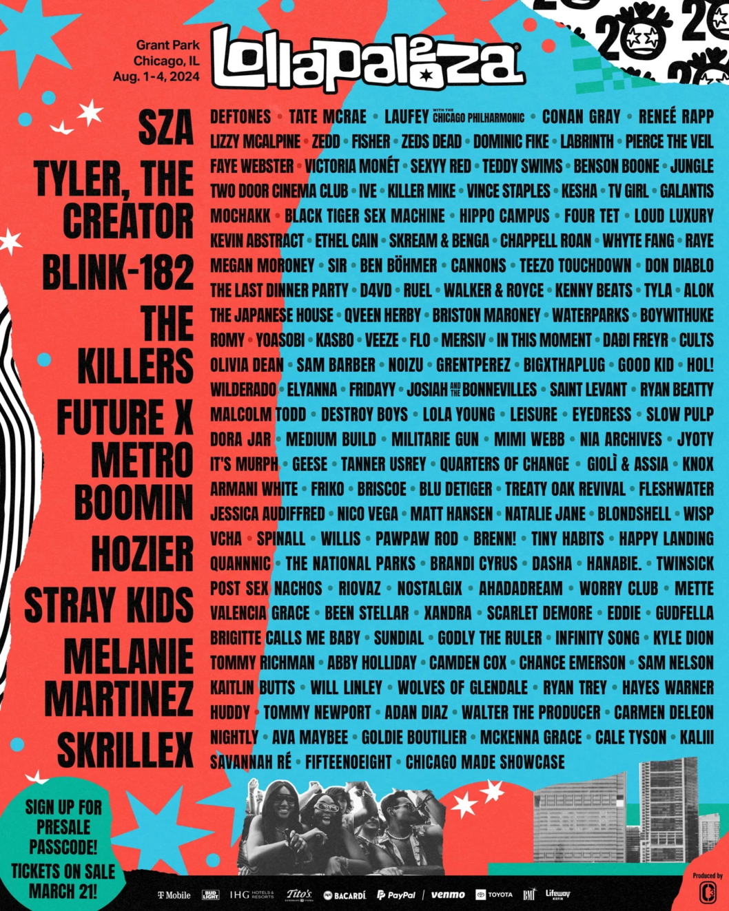 Lollapalooza anuncia su lineup del 2024