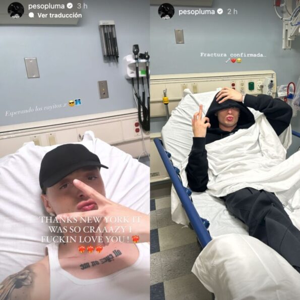 Peso Pluma comparte fotos desde el hospital. ¿Qué le pasó? 