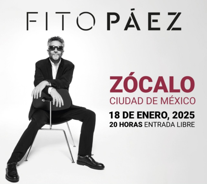 Confirman concierto de Fito Páez en el Zócalo